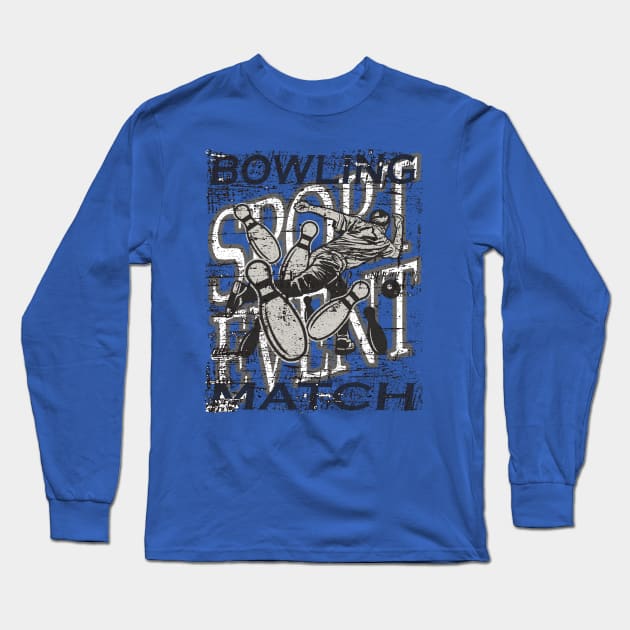 Sport Event Bowling Abstract Long Sleeve T-Shirt by Hariolf´s Mega Store